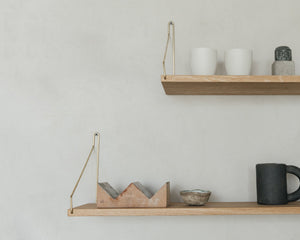 Single Shelf | Natural Oak / Brass | D20 / W80