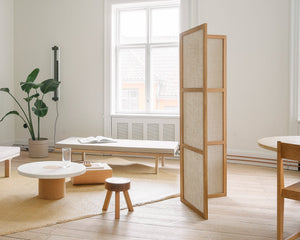 Frame Room Divider | Natural Oak / Linen | Three Panels