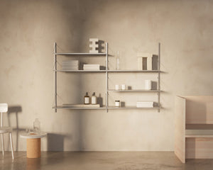 Shelf Library Double Section | Stainless Steel | H108.4 / W80