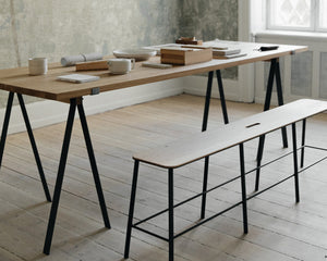Adam Bench | Black / Oak | L160