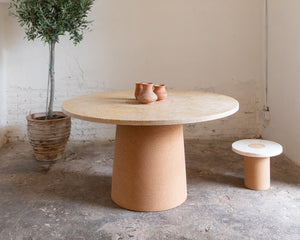 Sintra Dining Table | Yellow Limestone / Cork