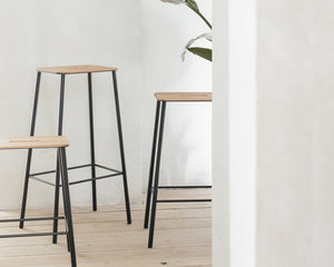 Adam Stool | Black / Oak | H76