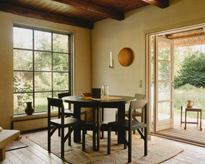 Farmhouse Trestle Table | Dark Oak | 120 Ø Round