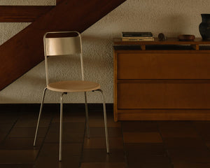 Petit Rond Chair | Stainless Steel / Leather Seat