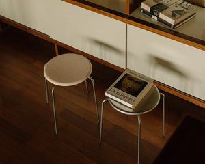 Petit Rond Stool | Stainless Steel / Leather Seat