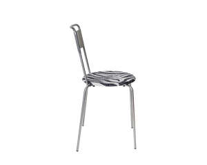 Petit Rond Chair | Stainless Steel / Zebra Fabric