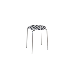 Petit Rond Stool | Stainless Steel / Zebra Fabric