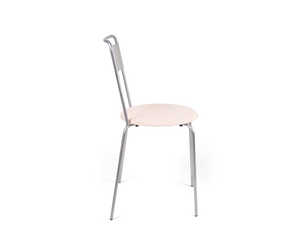 Petit Rond Chair | Stainless Steel / Leather Seat