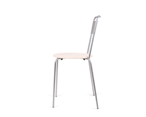 Petit Rond Chair | Stainless Steel / Leather Seat