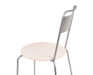 Petit Rond Chair | Stainless Steel / Leather Seat