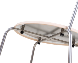 Petit Rond Chair | Stainless Steel / Leather Seat