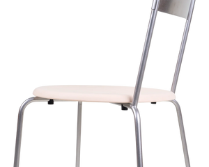 Petit Rond Chair | Stainless Steel / Leather Seat