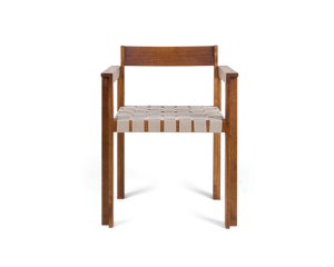 Symmetry Armrest Chair | Honey Ash Wood / Oat Fabric