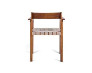 Symmetry Armrest Chair | Honey Ash Wood / Oat Fabric