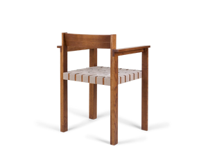 Symmetry Armrest Chair | Honey Ash Wood / Oat Fabric