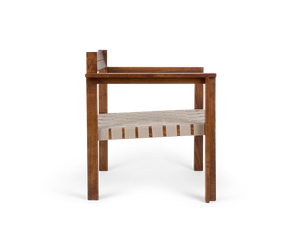 Symmetry Easy Chair | Honey Ash Wood / Oat Fabric