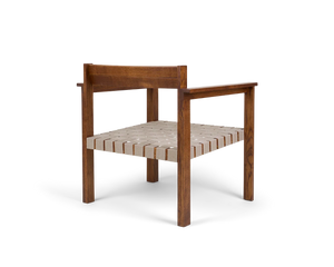 Symmetry Easy Chair | Honey Ash Wood / Oat Fabric