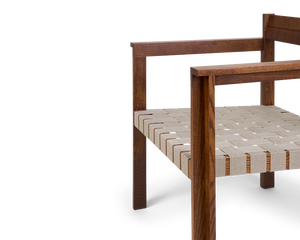Symmetry Easy Chair | Honey Ash Wood / Oat Fabric