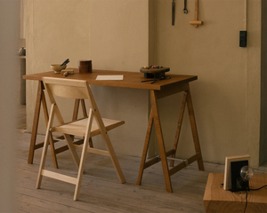 Folding Flat Table Trestles | Warm Brown Birch