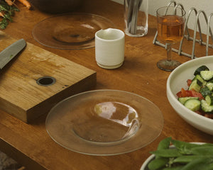 Isle Glass Shallow Bowl Set of Two | Light Smoke