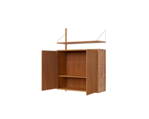 Shelf Library Medium Cabinet Add-on Section | Natural Oak | H114.8 / W80