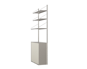 Shelf Library Canvas Cabinet Section | Stainless Steel / Canvas | H185.2 / W80