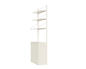 Shelf Library Canvas Cabinet Section | Warm White Steel / Canvas | H185.2 / W80