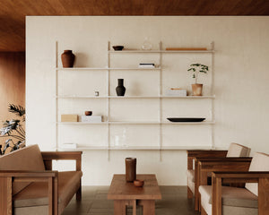 Shelf Library Single Section | Warm White Steel | H185.2 / W80