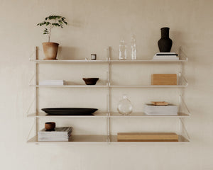 Shelf Library Double Section | Warm White Steel | H108.4 / W80