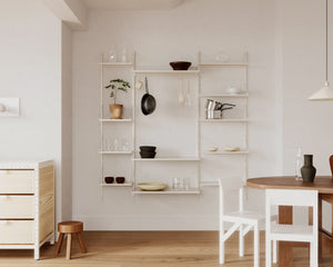 Shelf Library Single Section | Warm White Steel | H185.2 / W40