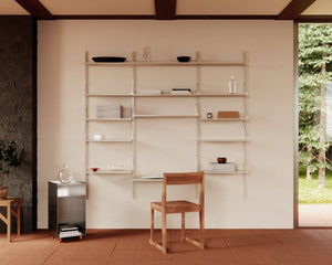 Shelf Library Desk Section | Warm White Steel | H185.2 / W80