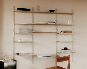 Shelf Library Single Section | Warm White Steel | H185.2 / W60