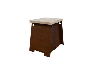 64 Plinth | Corten Steel / Travertine