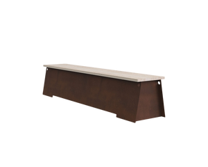 64 Bench | Corten Steel / Travertine