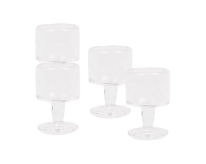 0405 Stem Glass Set of Four | Clear | Small