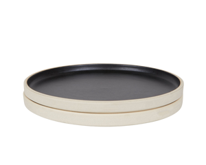 Otto Ceramic Plate Set of Two | Black | Large