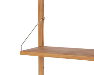Shelf Library Desk Section | Natural Oak | H185.2 / W80