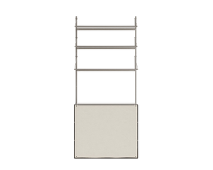 Shelf Library Canvas Cabinet Section | Stainless Steel / Canvas | H185.2 / W80