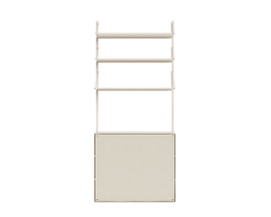 Shelf Library Canvas Cabinet Section | Warm White Steel / Canvas | H185.2 / W80