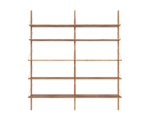 Shelf Library Double Section | Natural Oak | H185.2 / W80