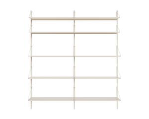 Shelf Library Double Section | Warm White Steel | H185.2 / W80