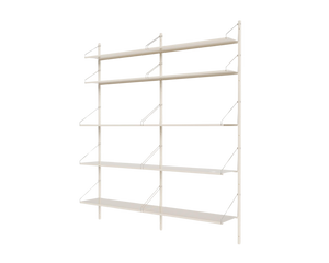 Shelf Library Double Section | Warm White Steel | H185.2 / W80