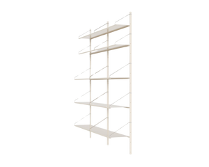 Shelf Library Double Section | Warm White Steel | H185.2 / W80