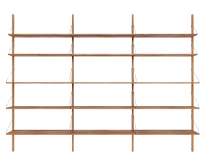 Shelf Library Triple Section | Natural Oak | H185.2 / W80