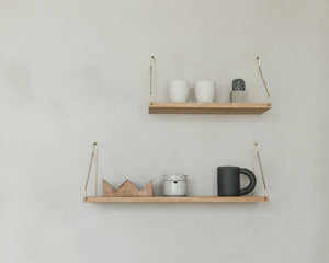 FRAMA Shelf Natural Oak D20/W60 Brass / Context 1