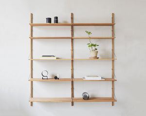 Shelf Library Double Section | Natural Oak | H185.2 / W80