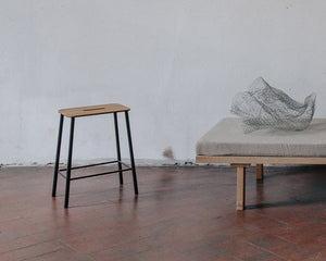 FRAMA Adam Stool | Black / Oak | H50