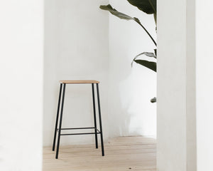 FRAMA Adam Stool | Black / Oak | H65