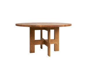 Farmhouse Trestle Table | Natural Oak | 140 Ø Round