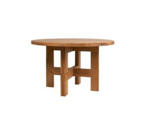 Farmhouse Trestle Table | Natural Oak | 120 Ø Round